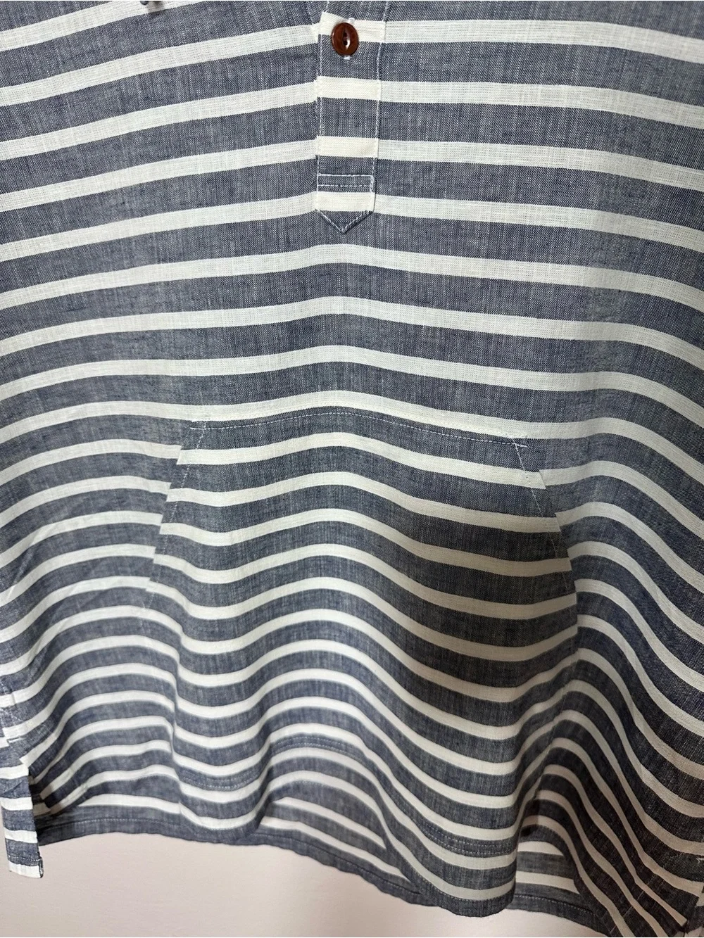 J. Crew Blue and White Striped Hooded Pullover